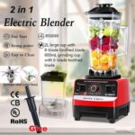 SILVER CREST 2L Industrial 8500W Food Crusher Blender With 2 Jar - Black/Red - Image 2