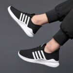 Men's Sneakers Non Slip Lightweight Breathable Running Shoes - Black - Image 3